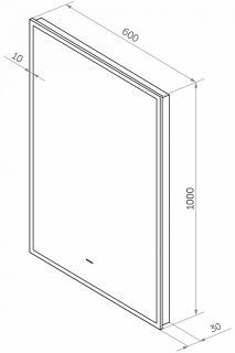 Зеркало с подсветкой Art&Max Sorrento 60x100см AM-Sor-600-1000-DS-F
